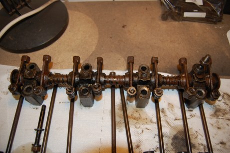 The rocker gear has not faired too well, unlike the pistons and bottom-end, which was immersed in oil and diesel for many years. The complete assembly will have to be be replaced.