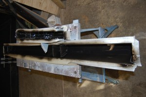 Inside cavities of B post and inner sill were treated with several coats of zinc rich primer and Hammerite. Faces to be welded prepared with weld-thru primer and masked.