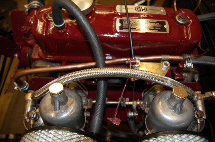 Choke cable still required and throttle cable not attached. MGA 1500 carburettors.