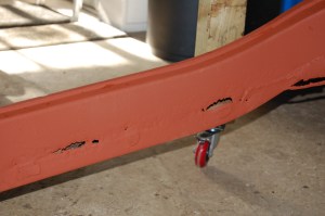 Floorboard rails were removed and remaining lands eventually ground back to enable fiting of new rails.