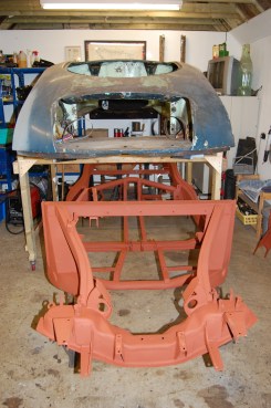 Chassis returned from shot blasting - nothing found more than was already obvious. If local to Chichester, I recommend Penfold Metalising in Barnham. Great service and a good price (£98).They will also be doing the body tub in due course.