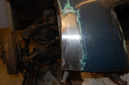 Not too bad for a first attempt. Futher filing and then hand sanding will follow until final finish. Any imperfections left will be covered by using a high-build primer before painting.