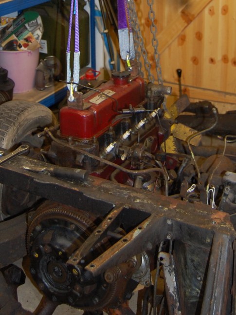 Engine ready to lift out.