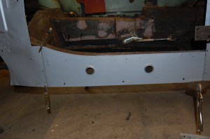 Joddled ends joined ready for tack welding