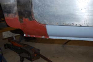 Final trimming of inner wing repair panel where the wing dog-leg fits is still required.