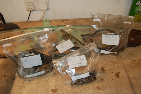 From the start I've bagged up parts using freezer bags. It all takes time, but is well worthwhile.