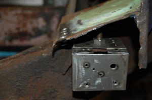 This demonstrates how far adrift the captive nut was. This was a dry fit before rewelding