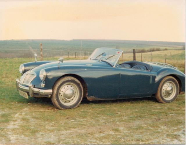 Photograph of a blue 1959 1500 MGA Roadster