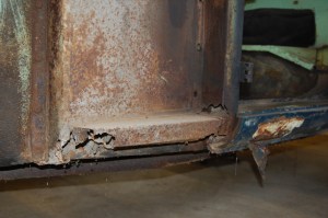 Left side in slightly better shape and useful to take datum measurements to help position right side repair panels