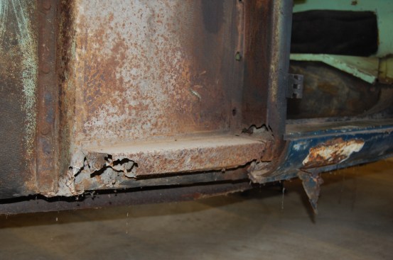 Left side in slightly better shape and useful to take datum measurements to help position right side repair panels