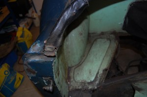 The 'A' was stored without adequate preparation, but was regularly sprayed with penetrating fluid over the years which helped prevent it becoming a complete heap of rust.The following photos were taken to help me identify parts when refitting, as well as providing a record of the cars condition before restoration