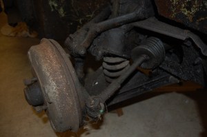 Before - a depressing sight.MGA 1500 front suspension.