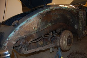 Aft of the door catch post, the body is surprisingly sound.