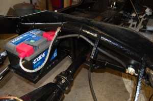 The conversion also changes it to negative earth as I've fitted an alternator. The earth braid is fitted to the original fixing point from the earlier conversion.